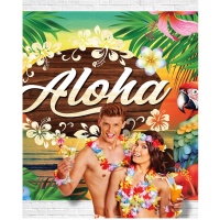 Fond de photocall Tropical Aloha de 2,20 x 1,50 m