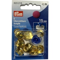 Boutons réversibles en laiton doré de 15 mm - Prym - 6 unités