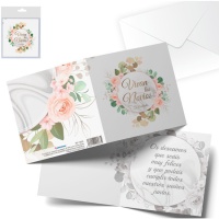 Carte de félicitations mariage fleurs pour les mariés