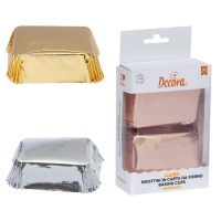 Capsules pour gâteaux plum cake métallisés de 8 x 5 x 3,2 cm - Décorer - 20 unités