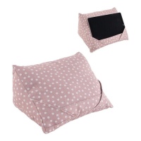 Coussin pour tablette rose à pois