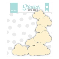 Carton bois en forme de nuages de 12 x 13,5 cm - Artis decor - 1 pièce