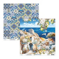 Papier de scrapbooking Mediterranean Heaven 02 - Mintay Papers - 1 feuille