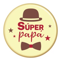 Enseigne en chocolat blanc de Super Papa - Dekora - 72 unités