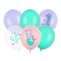 Ballons Sirène de 30 cm - PartyDeco - 6 pièces