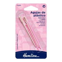 Aiguilles à laine en plastique pour enfants de 6,5 et 7,5 cm - Hemline - 4 unités