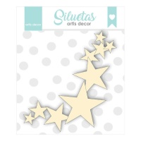 Panneau de particules en forme d'étoiles de 12 x 12,5 cm - Artis décor - 1 pièce