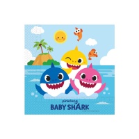 Serviettes de la famille Baby Shark de 16,5 x 16,5 cm - 20 unités