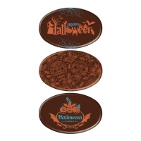 Enseigne de designs assortis d'Halloween en chocolat noir - 60 unités