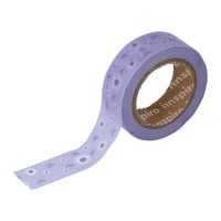 Washi tape de fleurs et noeuds lilas - 10 m