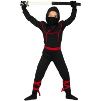 Costume de ninja noir et rouge pour enfant