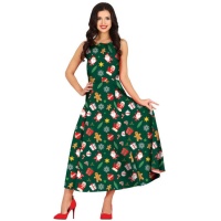 Robe de Noël verte pour femme