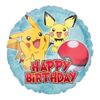 Ballon de Pokemon Pikachu et Pichu Joyeux Anniversaire de 43 cm - Anagram