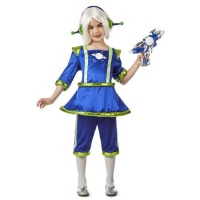 Costume d'extraterrestre bleu avec antennes pour fille