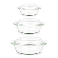 Casserole de 0,7 L, 1 L et 1,5 L en borosilicate - Vivalto - 3 unités