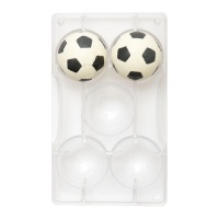 Moule de ballon de football pour chocolat de 20 x 12 cm - Decora - 5 cavités