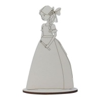 Figurine en bois de fille de communion avec bougie de 22,5 x 13 cm - Artis decor