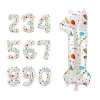 Ballon en forme de chiffre Happy Party de 86 cm - Folat - 1 unité