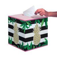 Boîte à Souhaits Ananas Tropical Hawaïen de 30,5 x 30,5 x 30,5 cm