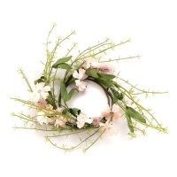 Couronne décorative pour bougie rose de 20 cm