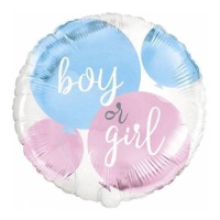 Ballon rond Boy or Girl de 45 cm - Unique