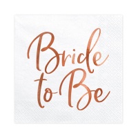 Serviettes Bride to Be de 16,5 x 16,5 cm - 20 unités