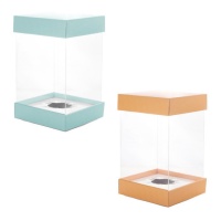 Boîte pour oeuf de Pâques transparente de 17,5 cm - Pastkolor - 1 unité