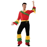 Costume de danseur de rumba rouge pour homme