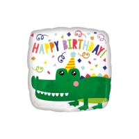 Ballon crocodile joyeux anniversaire de 43 cm - Anagram