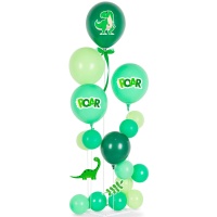 Kit de ballons avec supports de Dinosaures Préhistoriques - 17 unités