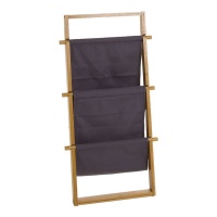 Porte-revues en bambou gris de 46 x 4,5 x 90 cm