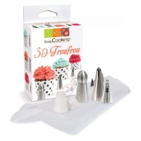 Kit de poches jetables avec douilles en acier et adaptateur - Scrapcooking - 7 unités