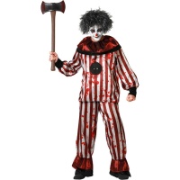 Costume de clown ensanglanté à rayures pour homme