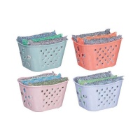 Éponge avec panier de couleurs chaudes assorties - 3 unités