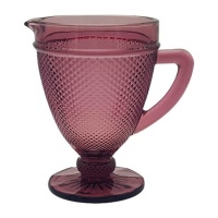 Carafe en verre gravé rose de 1,1 L