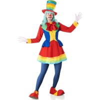 Déguisement de clown multicolore pour femme