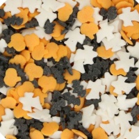 Sprinkles de Halloween mélange noir, blanc et orange de 55 gr