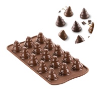 Moule 3D Choco Trees pour chocolat en silicone de 21 x 10,5 cm - Silikomart - 15 cavités