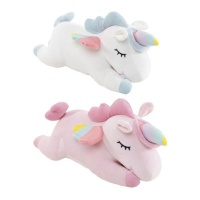 Peluche de Licorne allongé de 33 cm - 1 unité