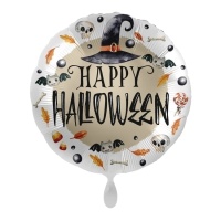 Ballon Joyeux Halloween avec chapeau de sorcière de 43 cm - Premioloon