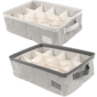 Organisateur de sous-vêtements de 39 x 26 x 10 cm gris - 12 compartiments - 1 unité