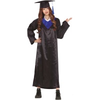 Costume de diplômé noir et bleu pour jeunes