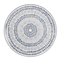 Assiette de 27 cm imprimée bleutée