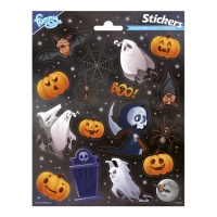 Autocollants d'Halloween phosphorescents - 1 feuille