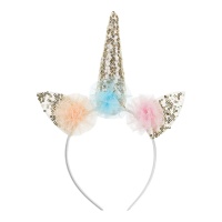 Bandeau de Licorne doré avec sequins