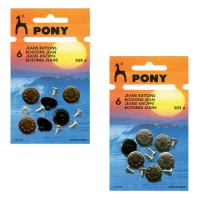 Boutons pour jeans de 1,7 cm laurier - Pony - 6 unités