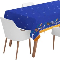 Nappe de Noël bleu nuit de 5 x 1,20 m - 1 unité