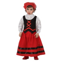 Costume de petite bergère rouge et noir pour bébé