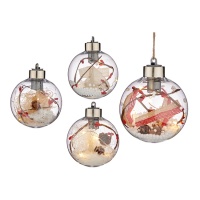 Boule de Noël transparente avec leds de 8 cm - 1 unité