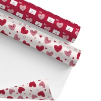 Papier cadeau d'amour avec enveloppe de 2,00 x 0,7 m - 1 unité